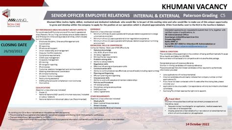 khumani vacancies|Vacancies .